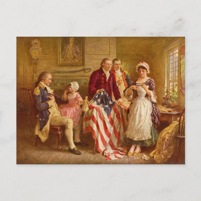 Postal Betsy Ross 1777 por Jean Leon Gerome Ferris (Anverso)