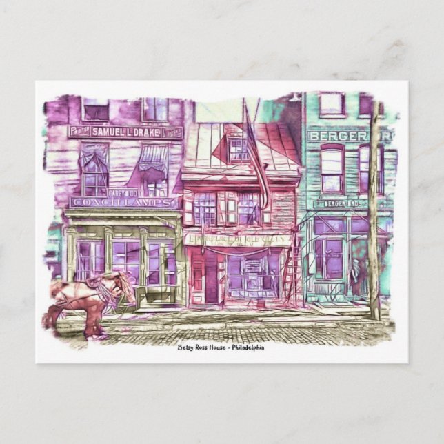 Postal Betsy Ross House Philadelphia (Anverso)