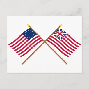 Postal Betsy Ross y las banderas de la gran Unión