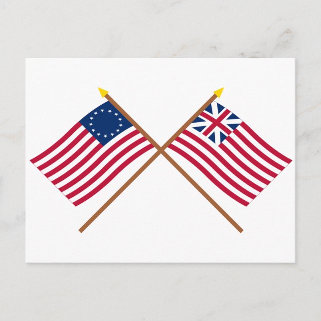 Postal Betsy Ross y las banderas de la gran Unión (Anverso)