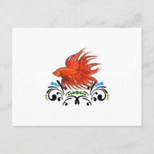 POSTAL BETTA FISH ARTSY