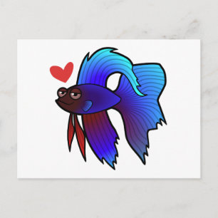 Postal Betta Fish / Siamés Fighting Fish Love
