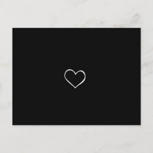 Postal BHBL fondo negro corazón blanco clásico amor fli