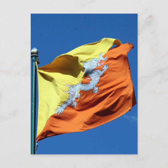 Postal bhután de bandera (Anverso)