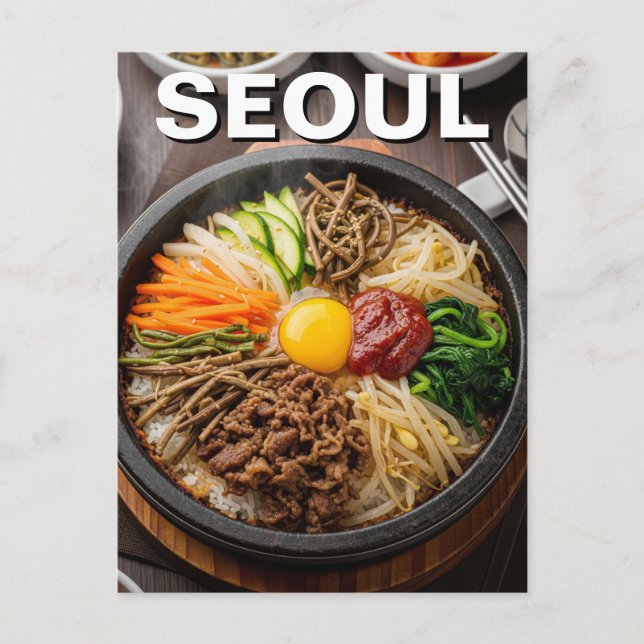 Postal Bibimbap de Seúl Corea del Sur (Anverso)