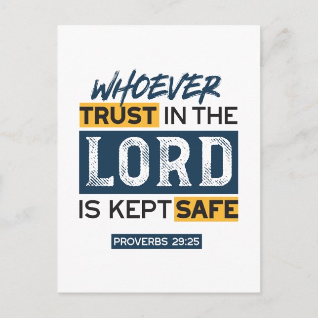 Postal Bible Quote Art - Proverbs 29:25 Trust in God (Anverso)