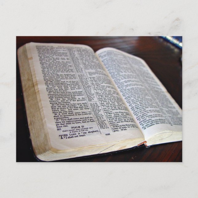 Postal Biblia abierta (Anverso)