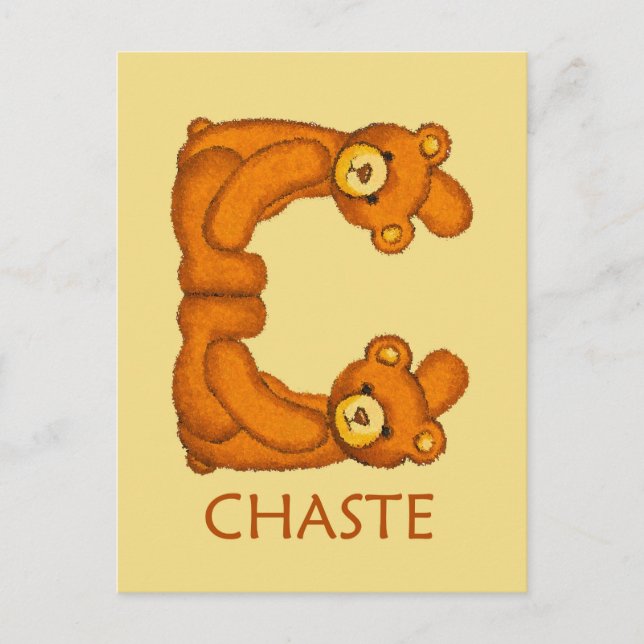 Postal Biblia Bears ~ Chaste Scripting ~ Flashcard (Anverso)