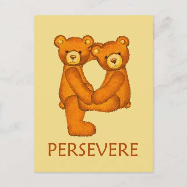 Postal Biblia Bears ~ Perseverancia de la escritura ~ Fla (Anverso)
