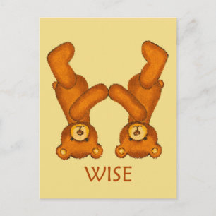 Postal Biblia Bears ~ Wise Scripting ~ Flashcard