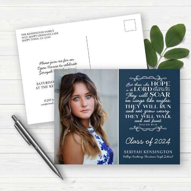 Postal Biblia cristiana de graduación Verse Isaiah 40 Fot (Subido por el creador)