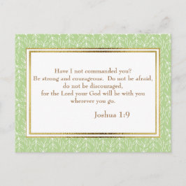 Postal Biblia cristiana de hoja blanca verde versus posta