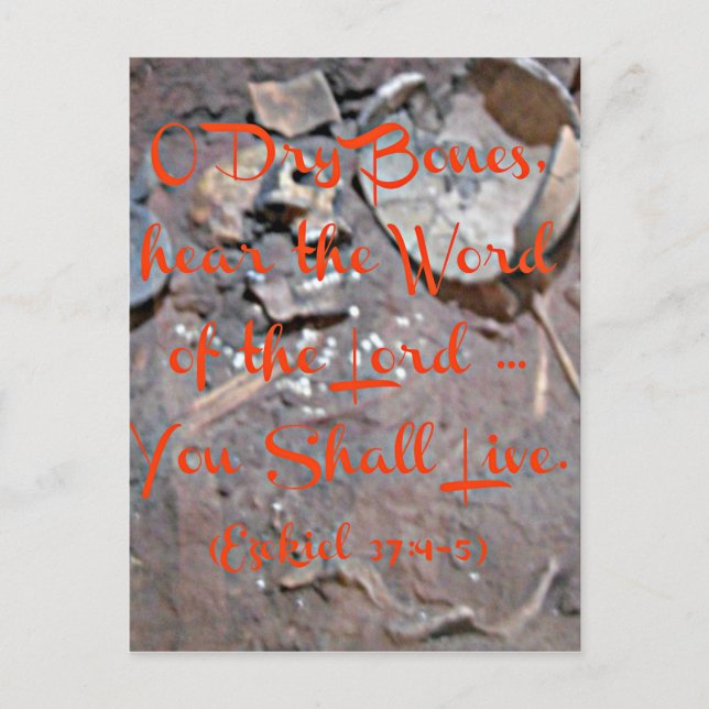 Postal Biblia de Ezekiel O huesos secos (Anverso)