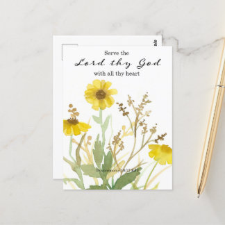 Postal Biblia Deuteronomio Scripting Flores silvestres am