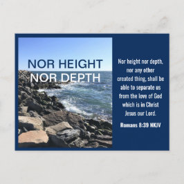 Postal Biblia inspiradora frente a olas del mar Azul