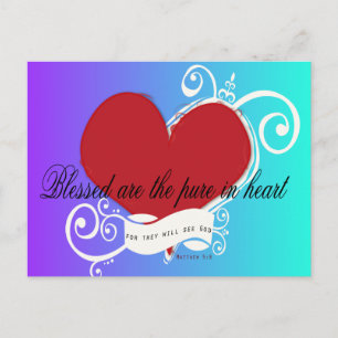 Postal Biblia inspiradora Verse Matthew 5:8 Bienaventurad