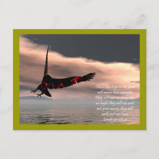 Postal Biblia Verse Isaiah 40: 28-31 con águila