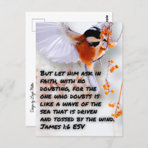 Postal Biblia Verse James 1:6 Postcard