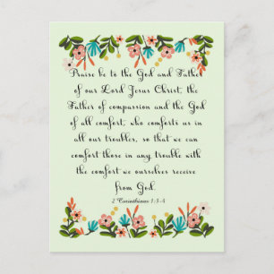 Postal Biblia Verses Art - 2 Corinthians 1:3-4