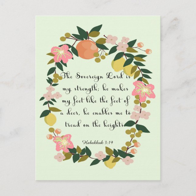 Postal Biblia Verses Art - Habakkuk 3:19 (Anverso)