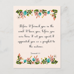 Postal Biblia Verses Art - Jeremías 1:5