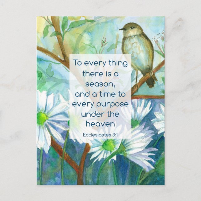 Postal Biblia Verso Todo Hay Temporada Ecc 3:1 (Anverso)