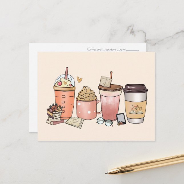 Postal Bibliófilos y entusiastas de la cafeína (Anverso/Reverso In Situ)