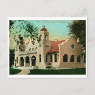 Postal Biblioteca Carnegie, Riverside CA Vintage
