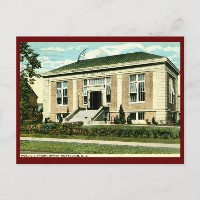 Postal Biblioteca Carnegie, Upper Montclair NJ (Anverso)