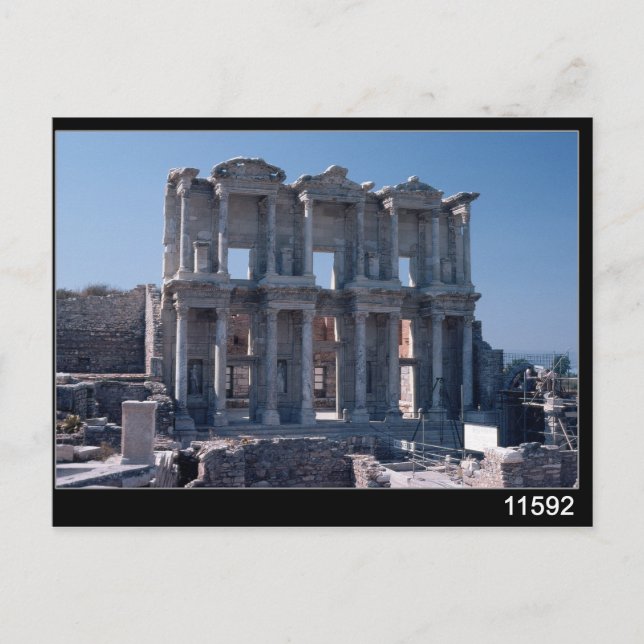 Postal Biblioteca Celsus, construida en AD 135 (Anverso)