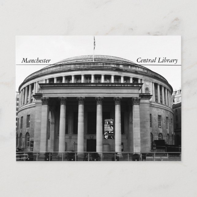 Postal Biblioteca Central de Manchester (Anverso)