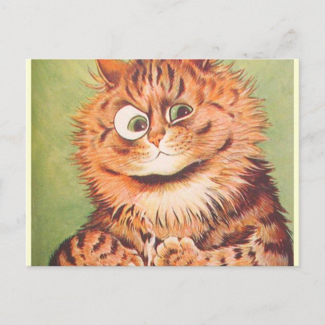 Postal Biblioteca de gatos Louis Wain (Anverso)