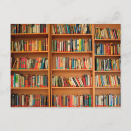 Postal Biblioteca de libros Librería Lectura de Bookworm