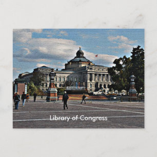 Postal Biblioteca del Congreso en patrón de mosaico