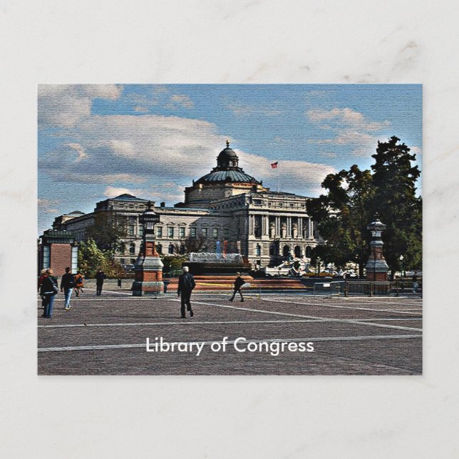 Postal Biblioteca del Congreso en Patrón Mosaico (Anverso)