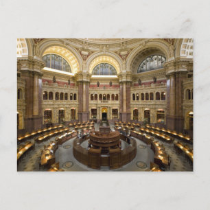 Postal Biblioteca del Congreso Sala de lectura, Washingto