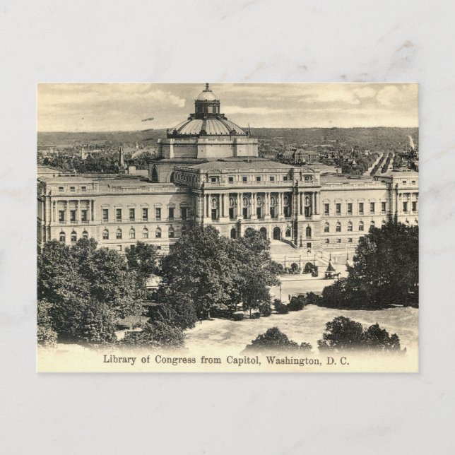 Postal Biblioteca del Congreso, Washington DC, 1912 Vinta (Anverso)