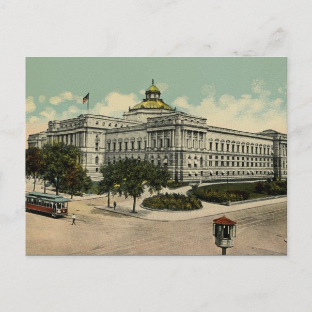 Postal Biblioteca del Congreso Washington DC años 1900 (Anverso)
