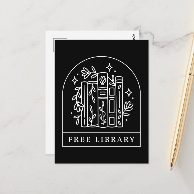 Postal Biblioteca gratuita de intercambio de libros (Anverso/Reverso In Situ)