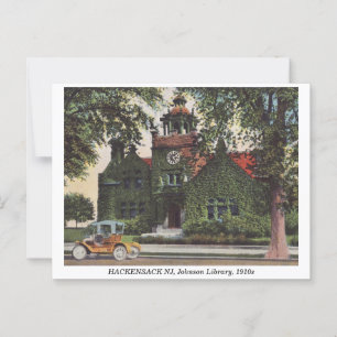 Postal Biblioteca HACKENSACK NJ Johnson de la época de 19