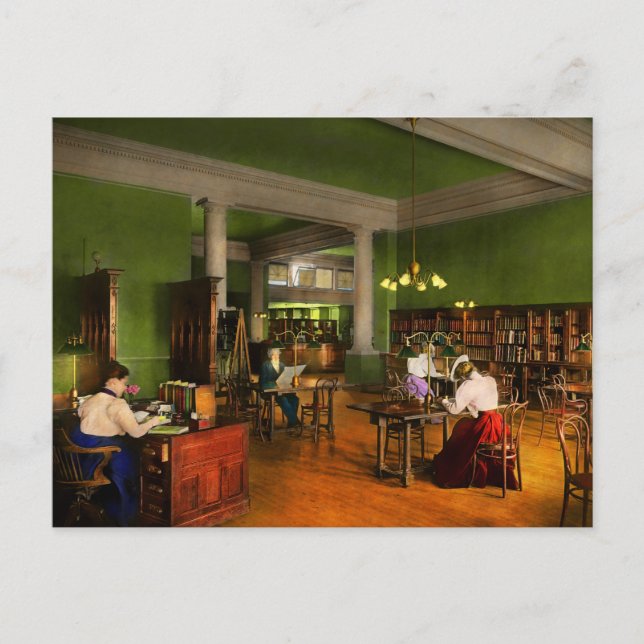 Postal Biblioteca - Lectura para adultos 1900 (Anverso)