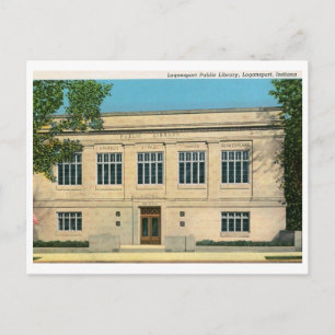 Postal Biblioteca, Logansport, Indiana Vintage