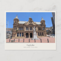 Biblioteca Pública de Gqeberha y estatua de la Rei