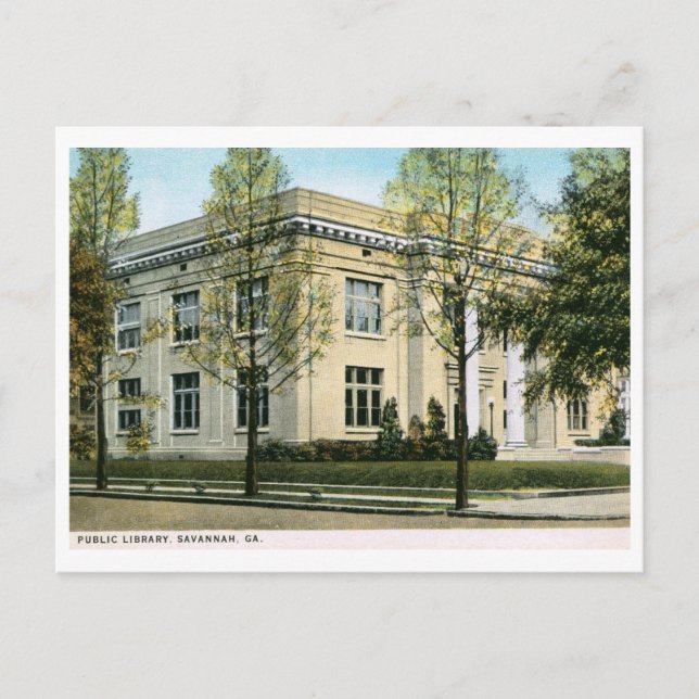 Postal Biblioteca, Savannah, GA Vintage (Anverso)