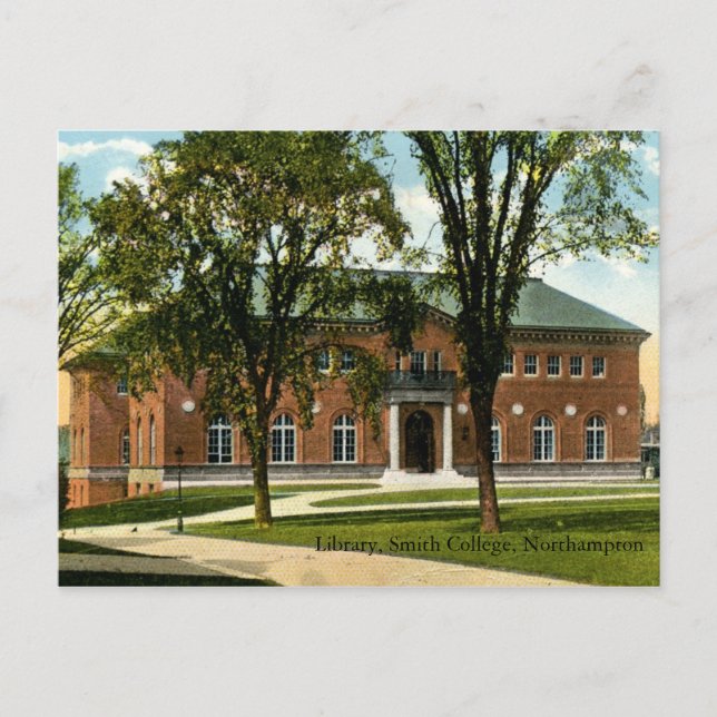 Postal Biblioteca, Smith College, Northampton 1921 Vintag (Anverso)