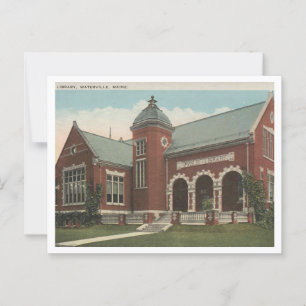 Postal Biblioteca, Waterville Maine, Inspiración Vintage