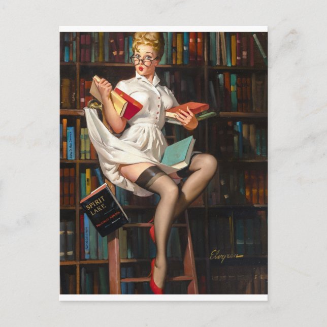 Postal Bibliotecaria Pin Up (Anverso)