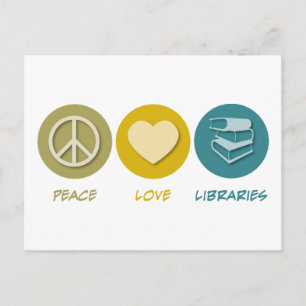 Postal Bibliotecas de amor por la paz