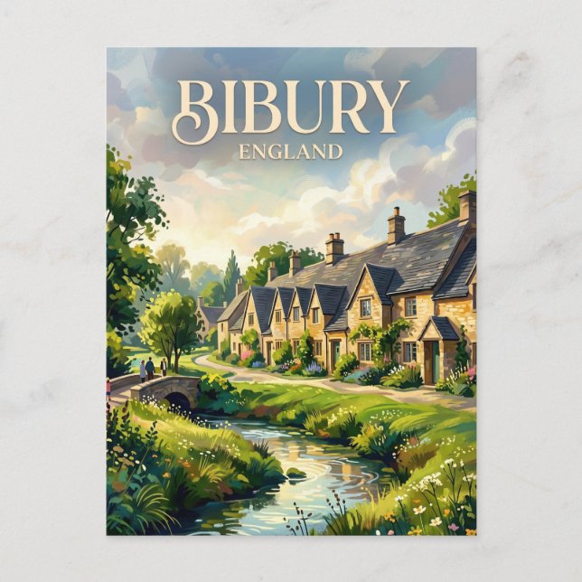 Postal Bibury Reino Unido (Anverso)