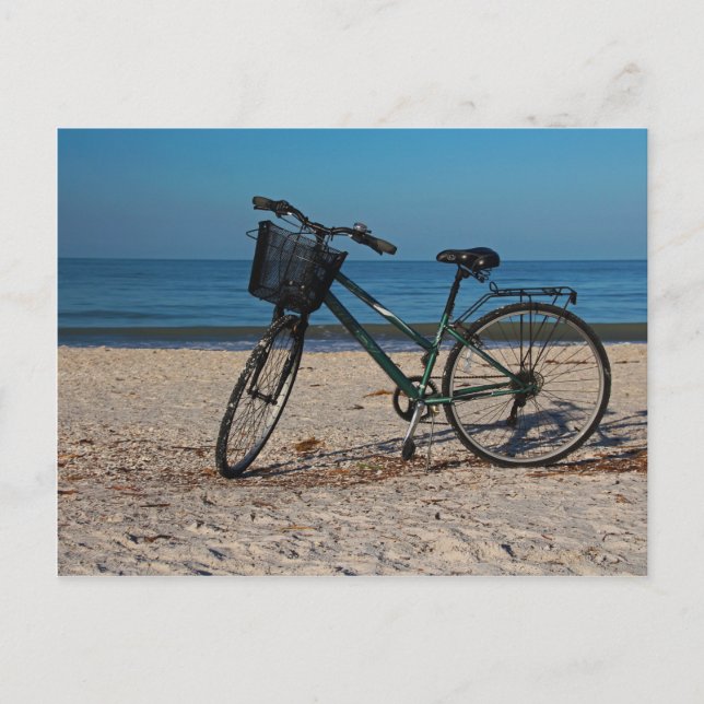 Postal Bici en la playa descalza II (Anverso)